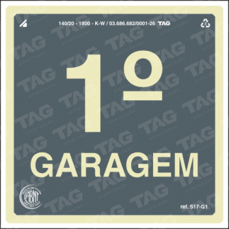 Placa / Sinalização - Referência S17-G1 - 1º garagem