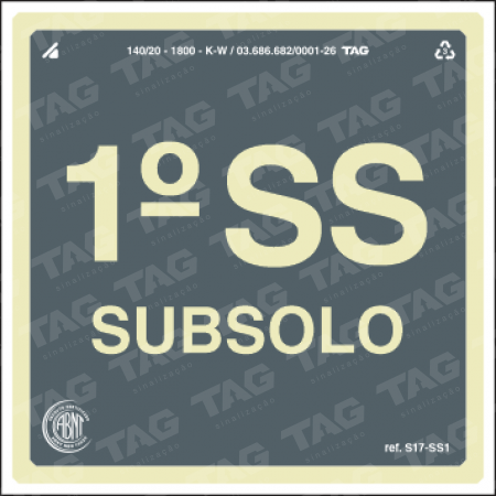 Placa / Sinalização - Referência S17-SS1 - 1º subsolo
