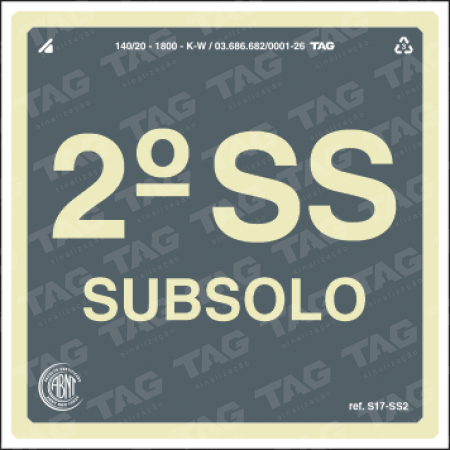 Placa / Sinalização - Referência S17-SS2 - 2º subsolo