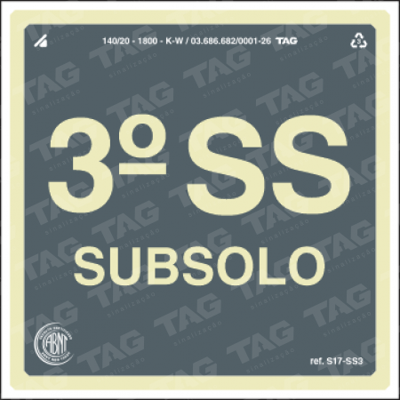 Placa / Sinalização - Referência S17-SS3 - 3º subsolo