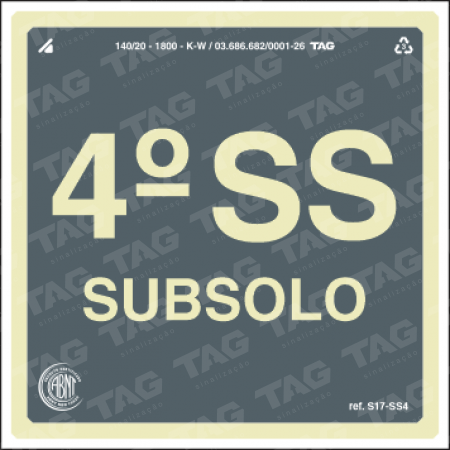 Placa / Sinalização - Referência S17-SS4 - 4º subsolo