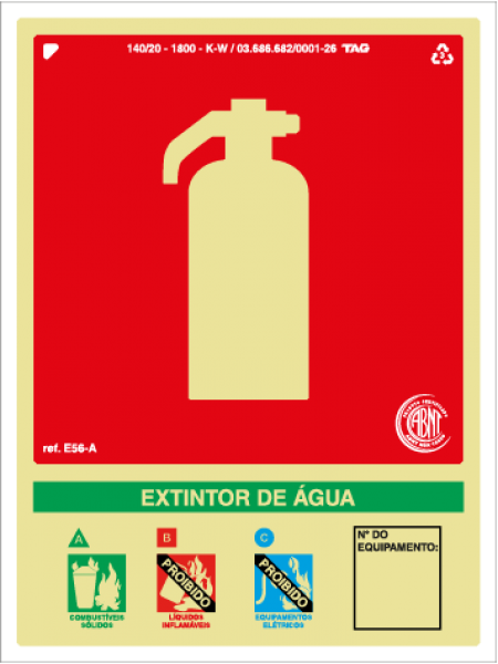 Placa / Sinalização - Referência E56-A - Extintor