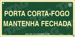 Placa / Sinalização - Referência S30 - Orientação e Salvamento - Porta corta-fogo mantenha fechada