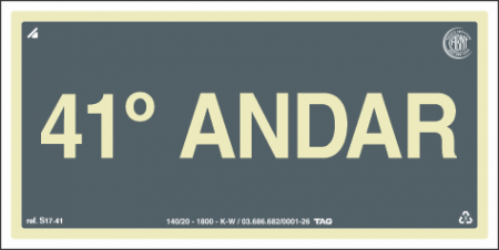 Placa / Sinalização - Referência S17-41 - Pavimentos