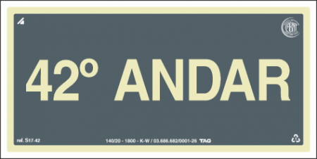 Placa / Sinalização - Referência S17-42 - Pavimentos