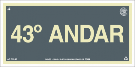 Placa / Sinalização - Referência S17-43 - Pavimentos