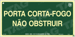 Placa / Sinalização - Referência S32 - Orientação e Salvamento - Porta corta-fogo não obstruir