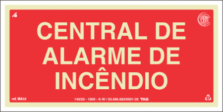 Placa / Sinalização - Referência MA33 - Mensagens Adicionais - central de alarme de incêndio