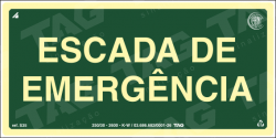 Placa / Sinalização - Referência S35 - Orientação e Salvamento - Escada de Emergência