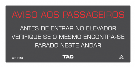 Placa / Sinalização - Referência L110