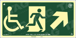 Placa / Sinalização - Referência S38-D - Orientação e Salvamento - Saída de Emergência Acessível