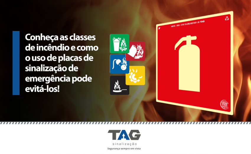 Conheça as classes de incêndio e como o uso de placas de sinalização de emergência pode evitá-los